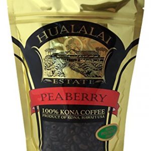 Hualalai Estate PEABERRY- 100% PREMIUM Kona Coffee – Medium-Dark Roast 7oz (WHOLE BEAN)